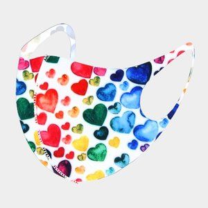 Rainbow Heart Fashion Face Mask